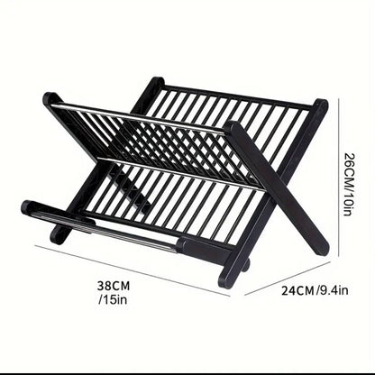 X Shape Foldable Dish Drainer Rack available in black or white