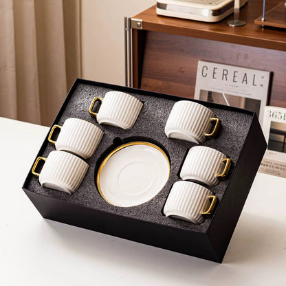 European Style Gold edge 12pcs Ceramic Coffee/Tea  Cups