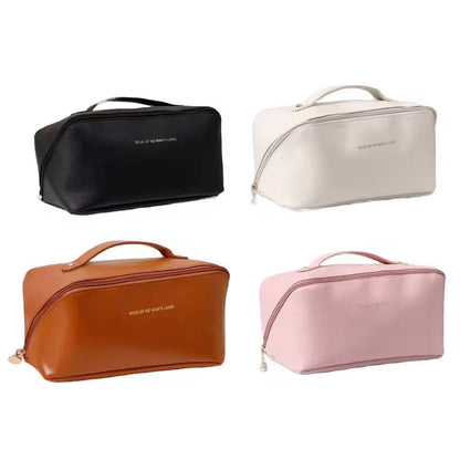 Large Cosmetic Bag For Women Pu Leather Make Up Pouch Portable Washbag Travel Toiletries Organizer Storage Luxury Brand Hangbag