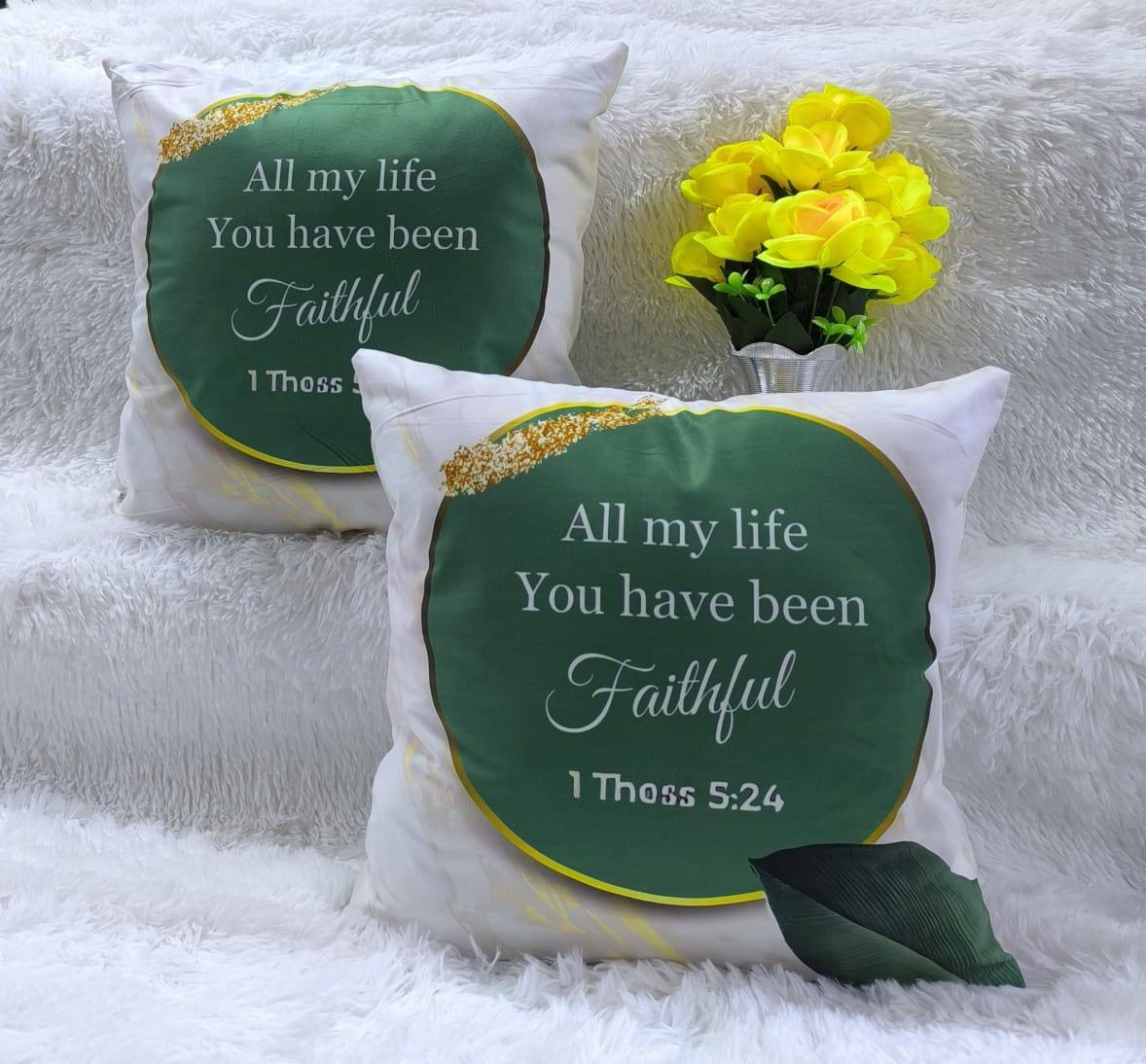 Gold printed cushion covers