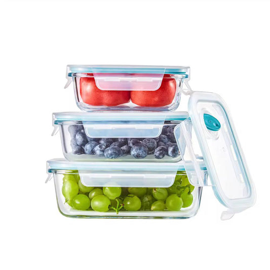 3in1 glass Preservation Bowls with air tight silicon covers (size380+520+800ml)
per set of 3