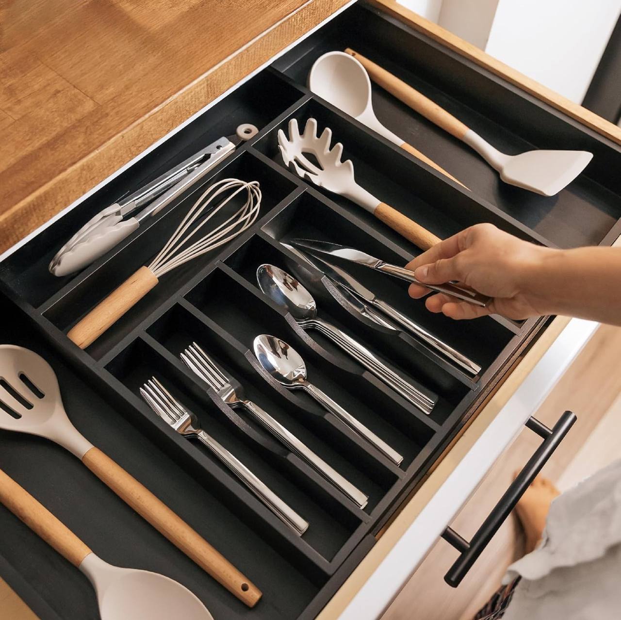 Multifunctional Bamboo drawer organizer