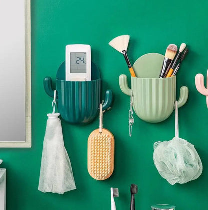 Multipurpose  Self-adhesive Cactus Storage Rack Kitchen Bathroom, Toothbrush holder