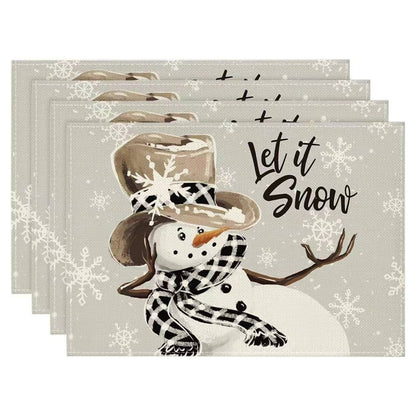 Plaid Christmas Rectangular Placemats Set of 2pcs