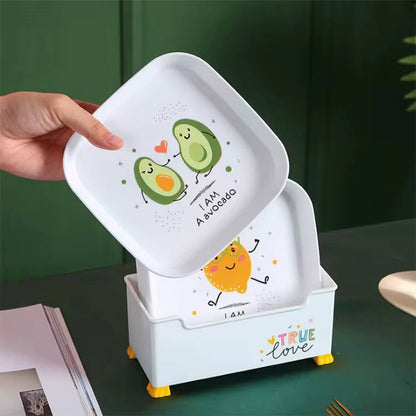 Meal general spit kids snack plates with stand