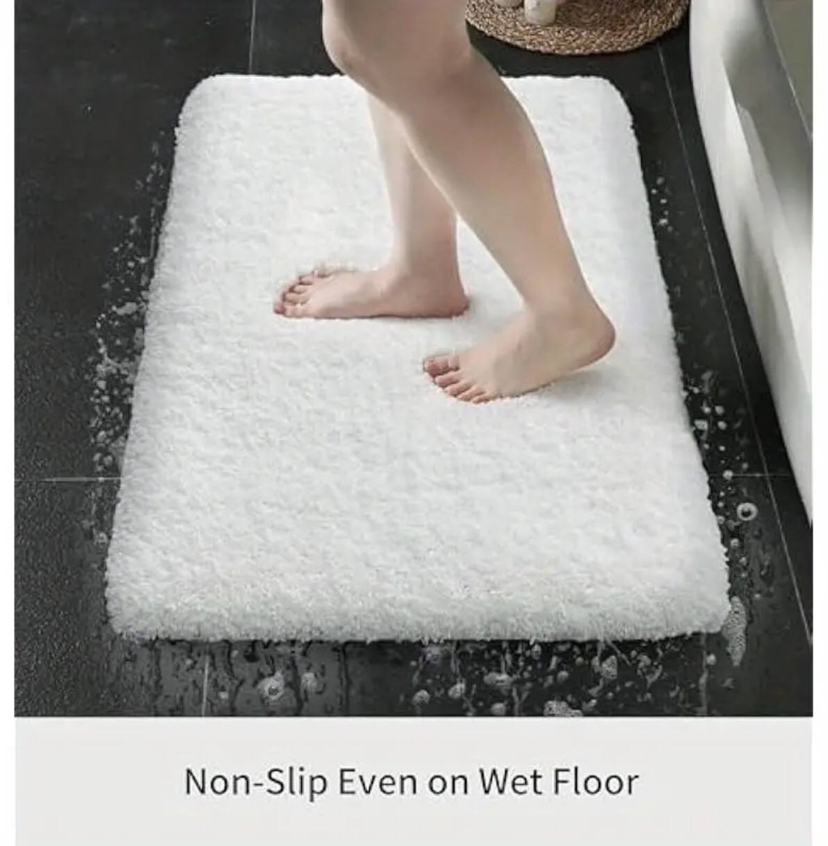 Bathroom absorbent fluffy mat