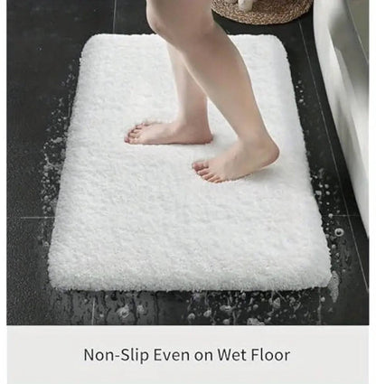 Bathroom absorbent fluffy mat