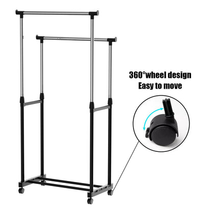Coat rack/Floor coat rack, double pole stainless steel hanger