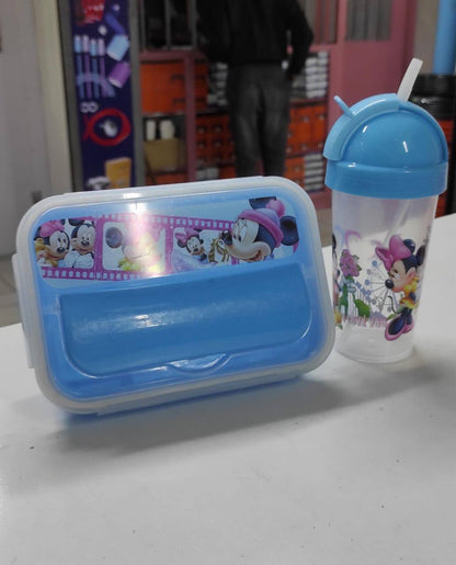 Combo cartoon themed 2-in-1 Lunch Box with Tumbler Set 500ml with straw,