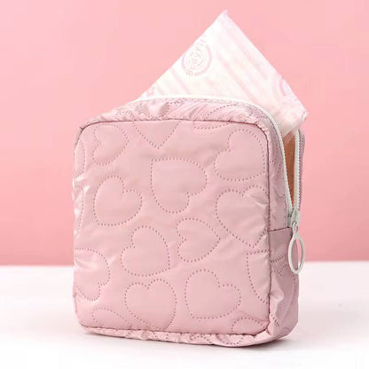 New Candy Color Square Glossy Cosmetic Bag Makeup Bag Pouch Portable PU Waterproof Storage Bag Women Sanitary Napkin Organizer