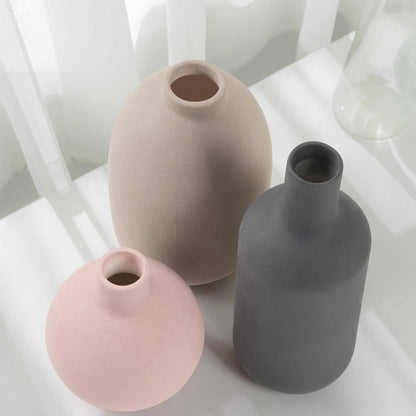 Set of 3 simple, elegant design , muted color vases