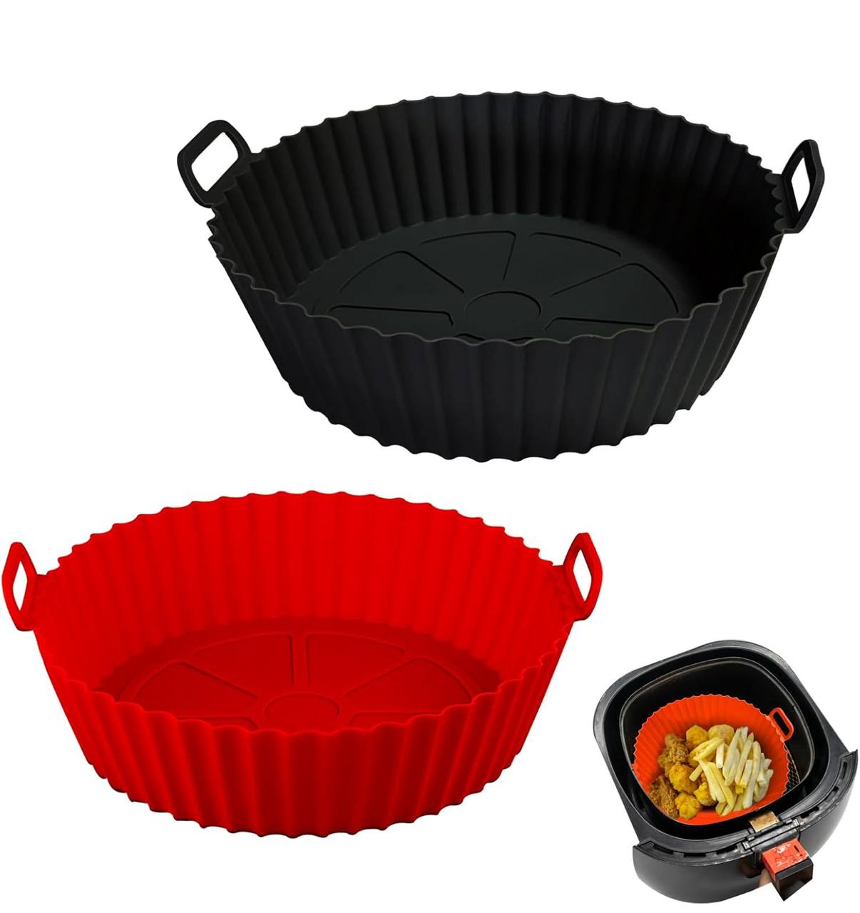 Food grade silicone 16-22cm air fryer liner baking tin