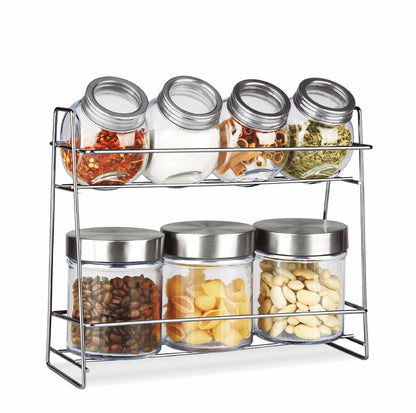 Set of 7 glass jars for spices