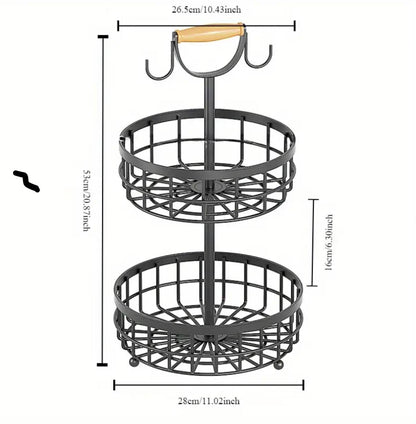 2-Tier Detachable Nordic Fruit/Vegetable Rack