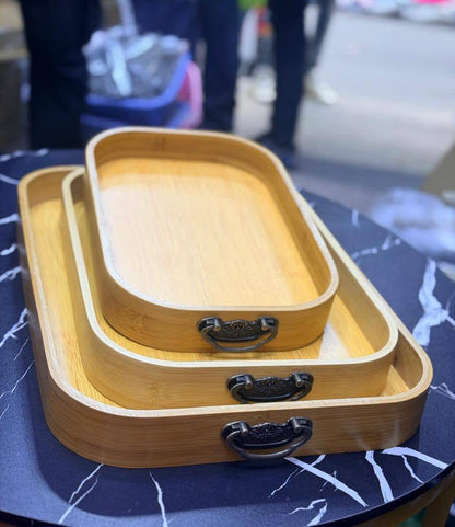 Multi-functional Bamboo Food serving Trays and Households use/Decor