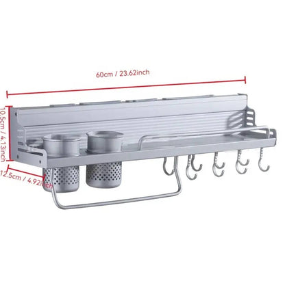 Space saving aluminium kitchen storage rack