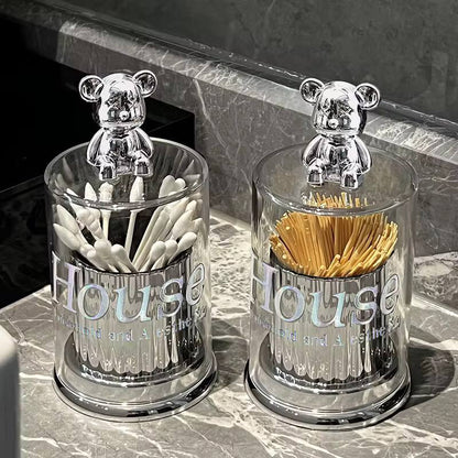 Cute bear Toothpick / cotton swab / Earbud Box