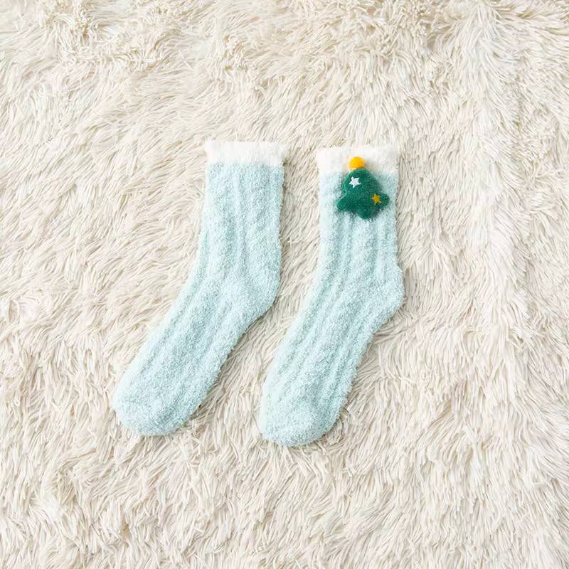 Winter Cute Fluffy Comfortable Breathable Sleeping Coral Fleece Socks