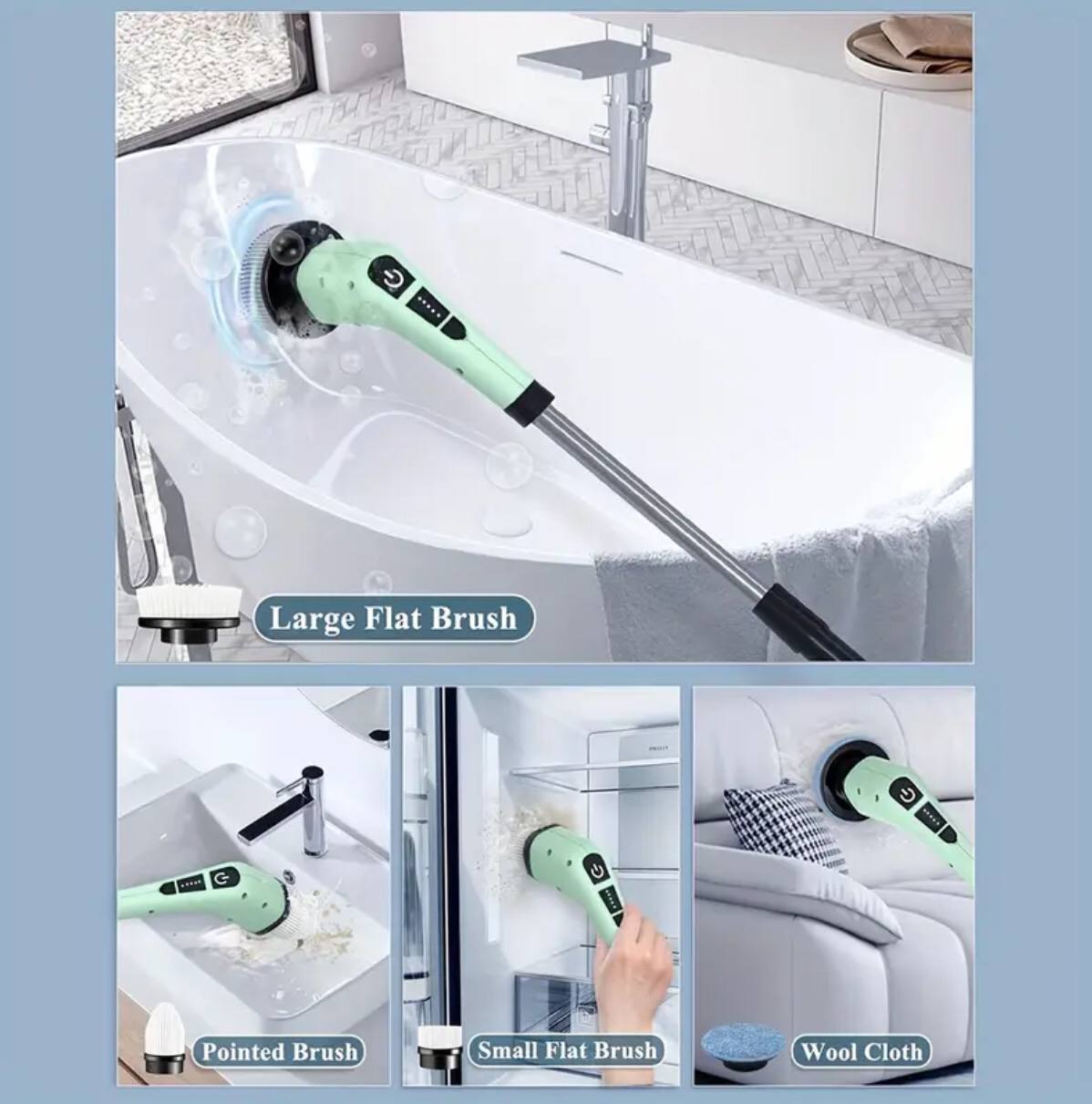 Rechargeable 6-in-1 Spin Scrubber Brush