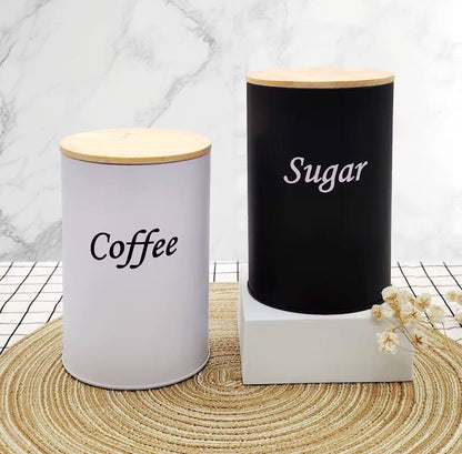 3 pcs set airtight canister with bamboo lid