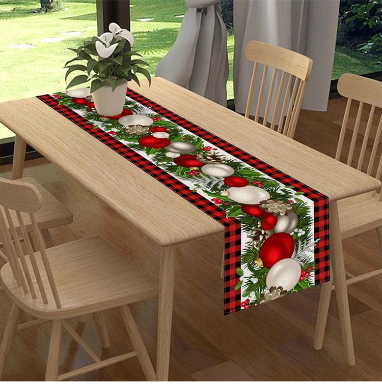Christmas Table Runner Xmas Linen Table Cover Merry Christmas Decorations  Tablecloth
*33*185cm