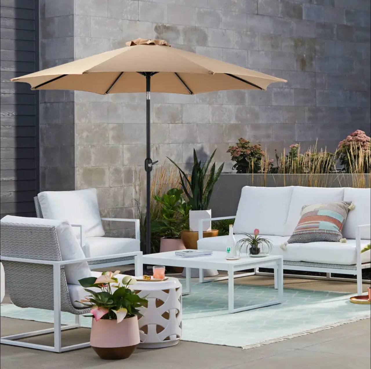 2.7M Parasol Replaceable Cloth Garden Umbrella
