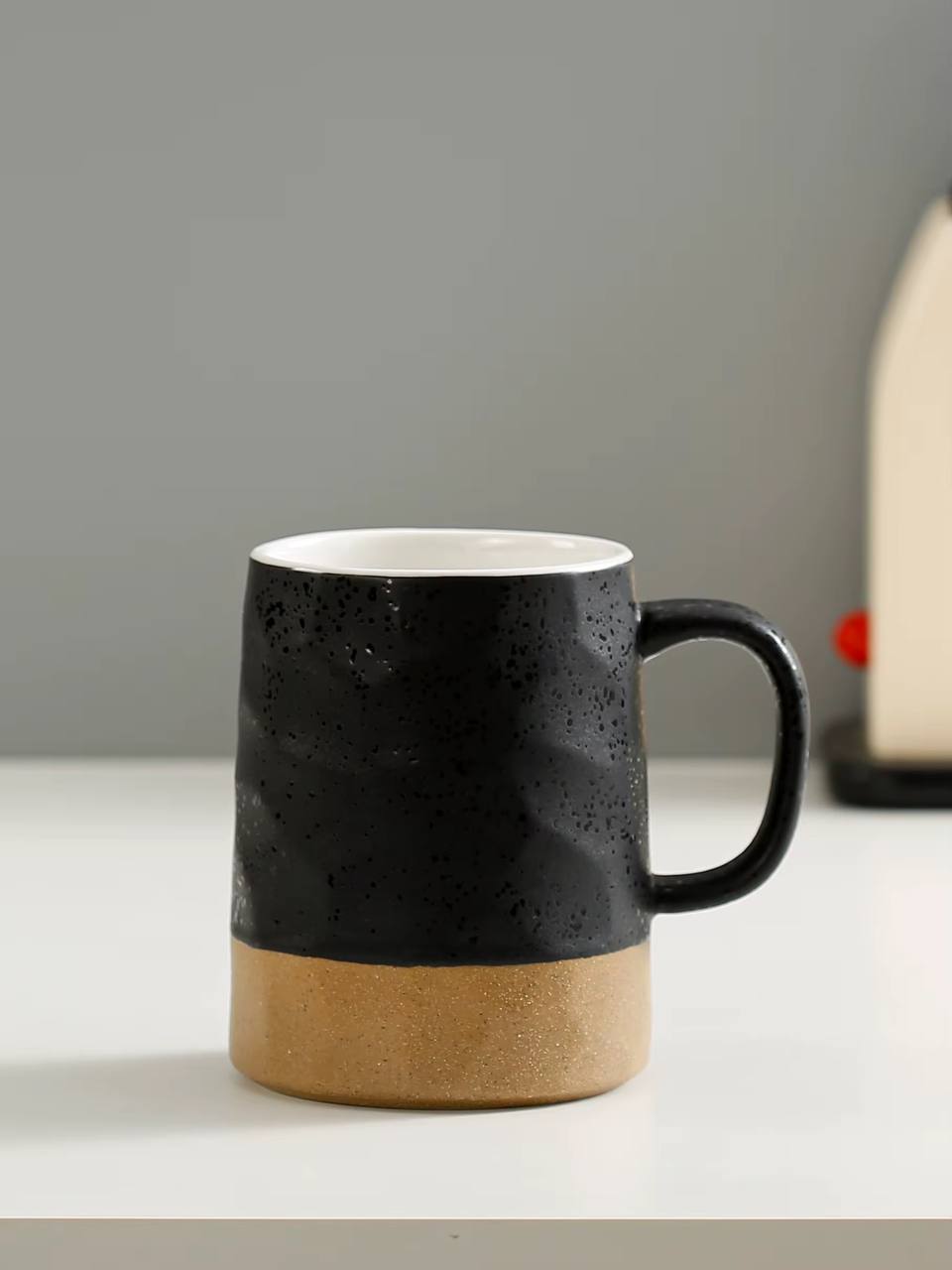 Double wall Nordic vertical stripped Ceramic Coffee Mugs