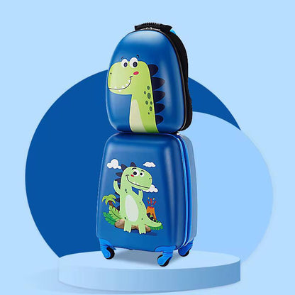 2 IN 1 CARTOON-THEMED KIDS TROLLEY SUITCASE WITH BACKPACK