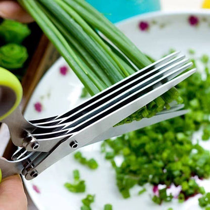 Multifunctional 5 layer herb scissors