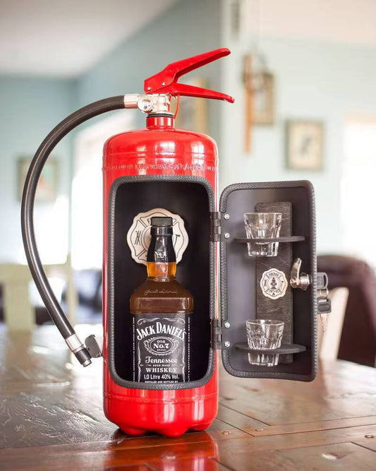 Fire extinguisher mini bar - perfect for storing alcoholic drinks & beverages.