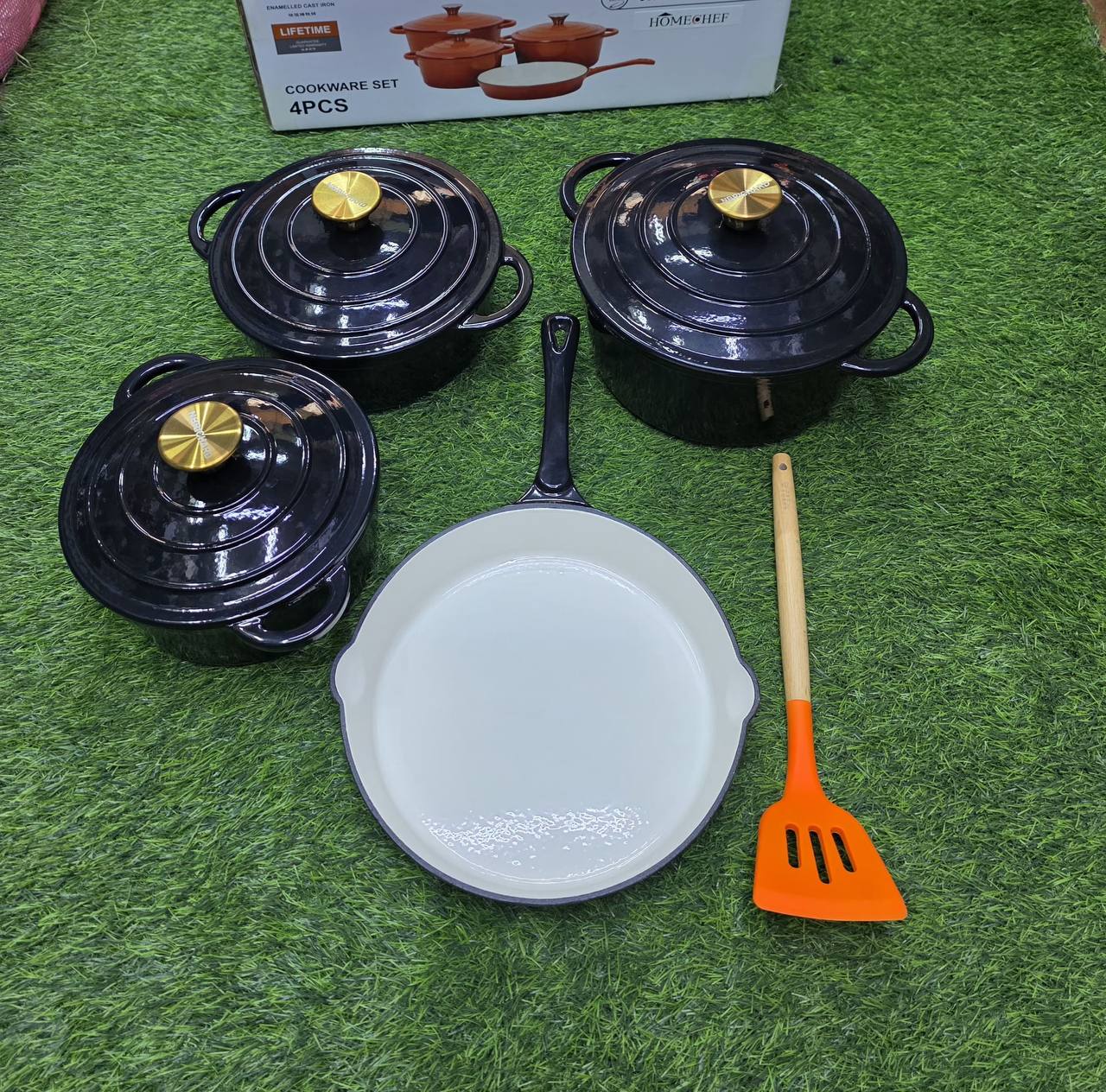 7pcs Enamel Cast iron cooking pots