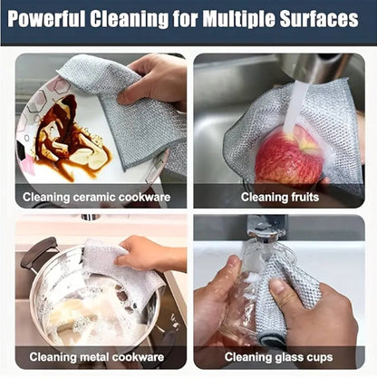 Multi-purpose magic wire dish cleaning cloth.