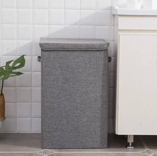 Cotton laundry basket with cover