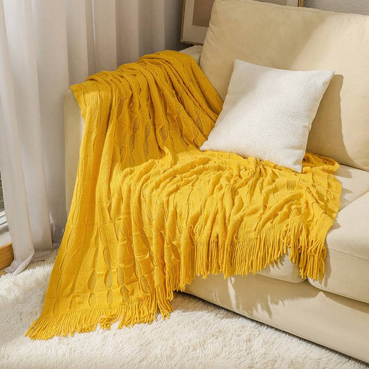 Solid Tassel Blanket