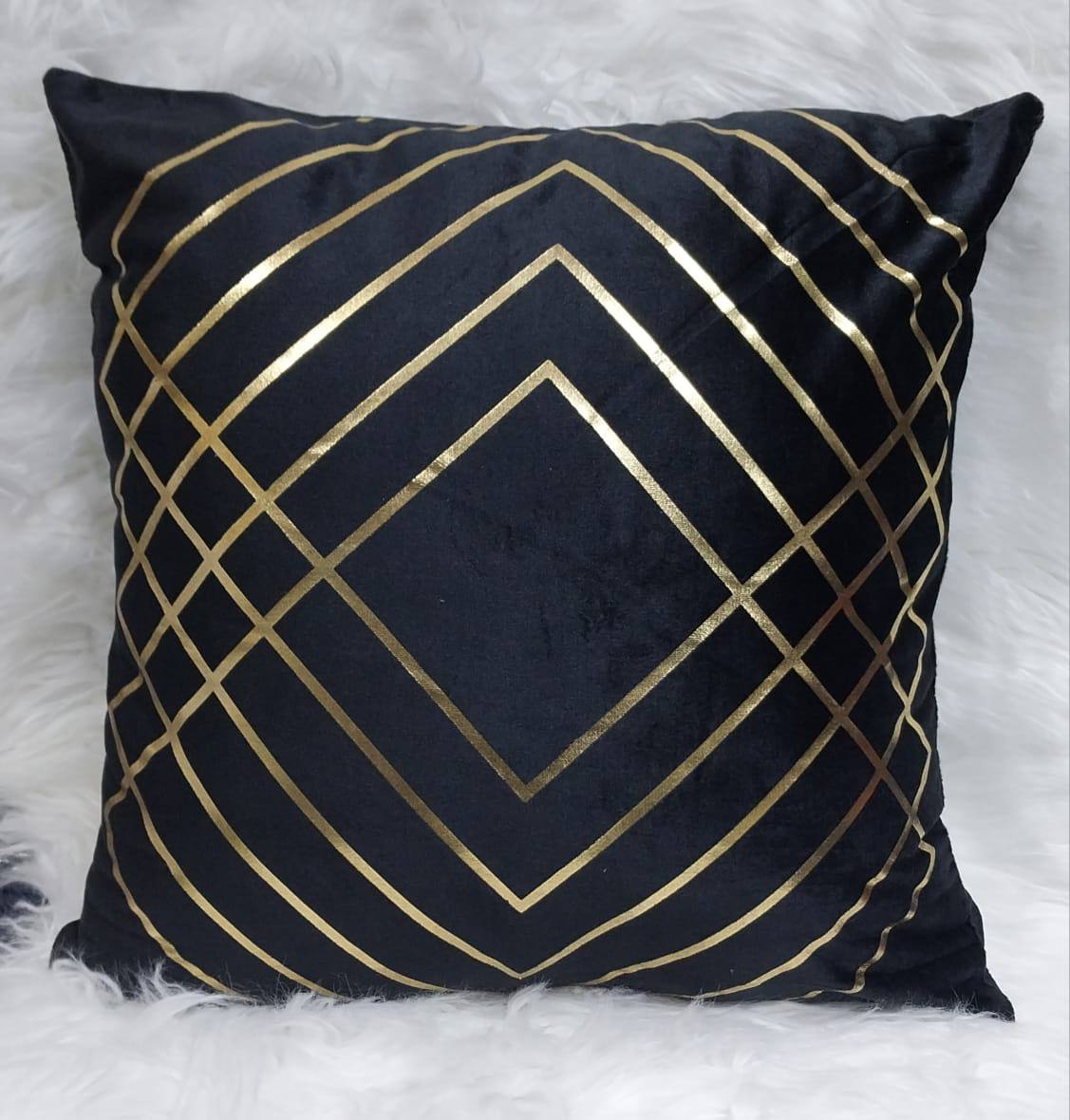 Gold printed cushion covers