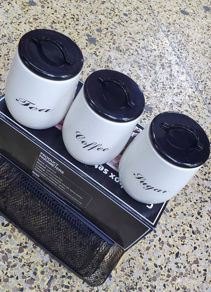 Sugar, Tea, Coffee canisters