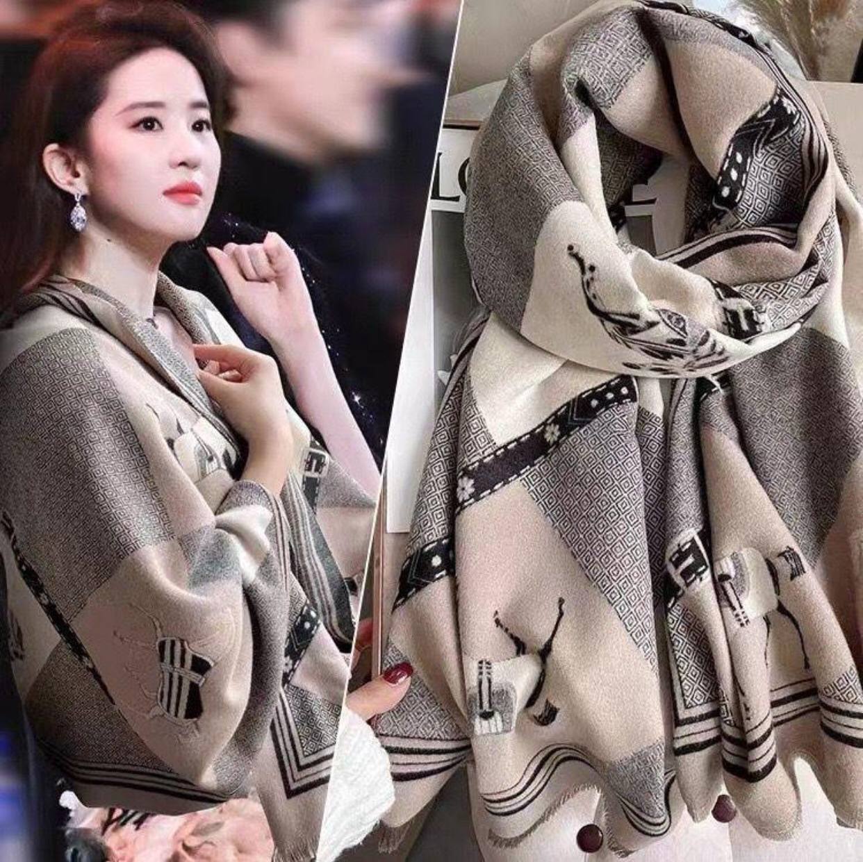 Luxury Floral Print Scarf for Women