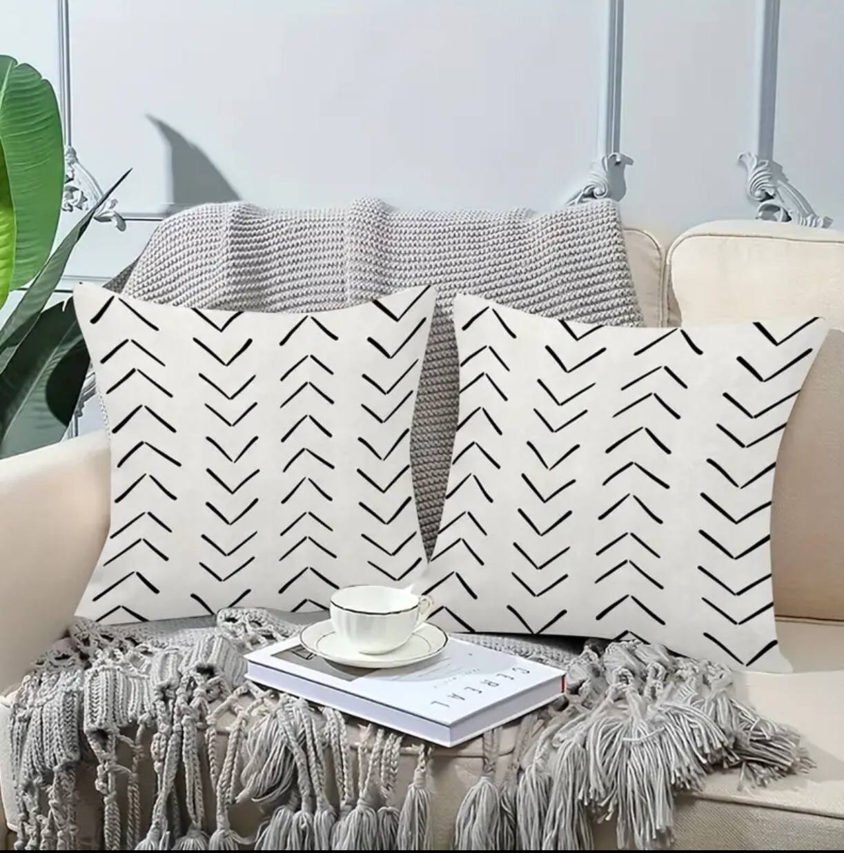 Geometric nordic throw covers/cases.
Tribal vibe