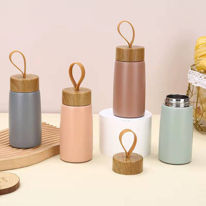 Flask Strap With Bamboo Lid