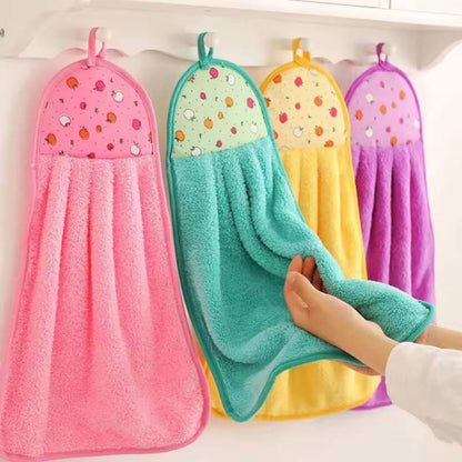 Super absorbent coral fleece kitchen towels
