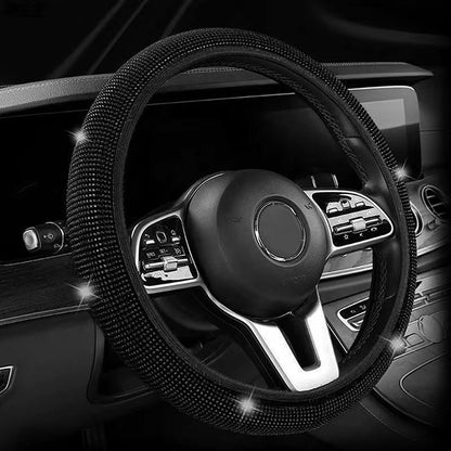 Fancy super stretching sparkling steering wheel cover.
