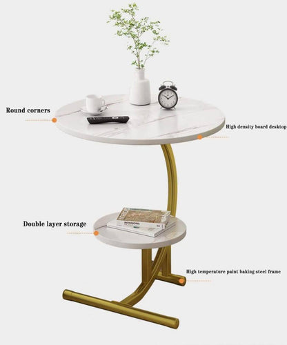 2 Tier Luxury Y-Shaped Side Table Living Room