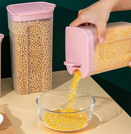 Kitchen Transparent Sealed Jar Plastic Household Cereals Grains Storage Box Hermetic Cans Organizer Bulk Classified Container