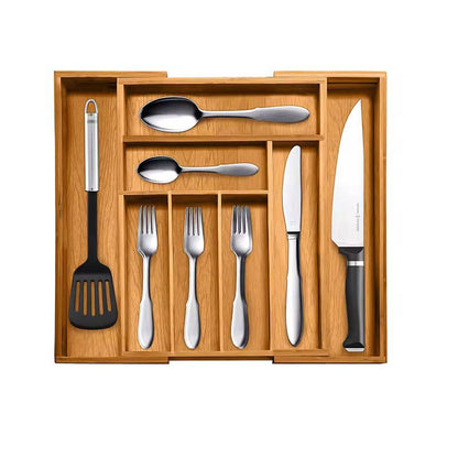 Expandable Bamboo cutlery organizer