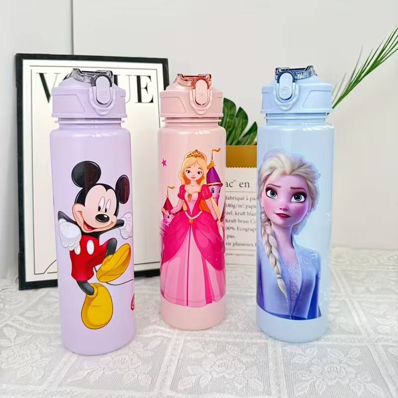 Disney 800ml Frozen Elsa, Spiderman, princess & Mickey Mouse Cute Design Leakproof unbreakable Outdoor School kids  Water Bottle