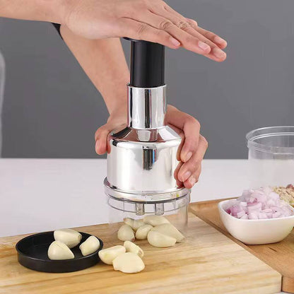 Hand pressure onion chopper