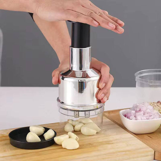 Hand pressure onion chopper