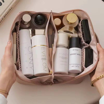 Large Cosmetic Bag For Women Pu Leather Make Up Pouch Portable Washbag Travel Toiletries Organizer Storage Luxury Brand Hangbag
