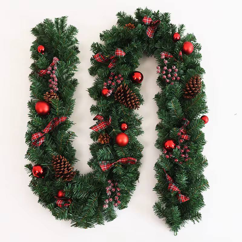2.7M CHRISTMAS PINE GARLAND FLOCKING FALLING CEDAR RATTAN ARTIFICIAL GREENERY