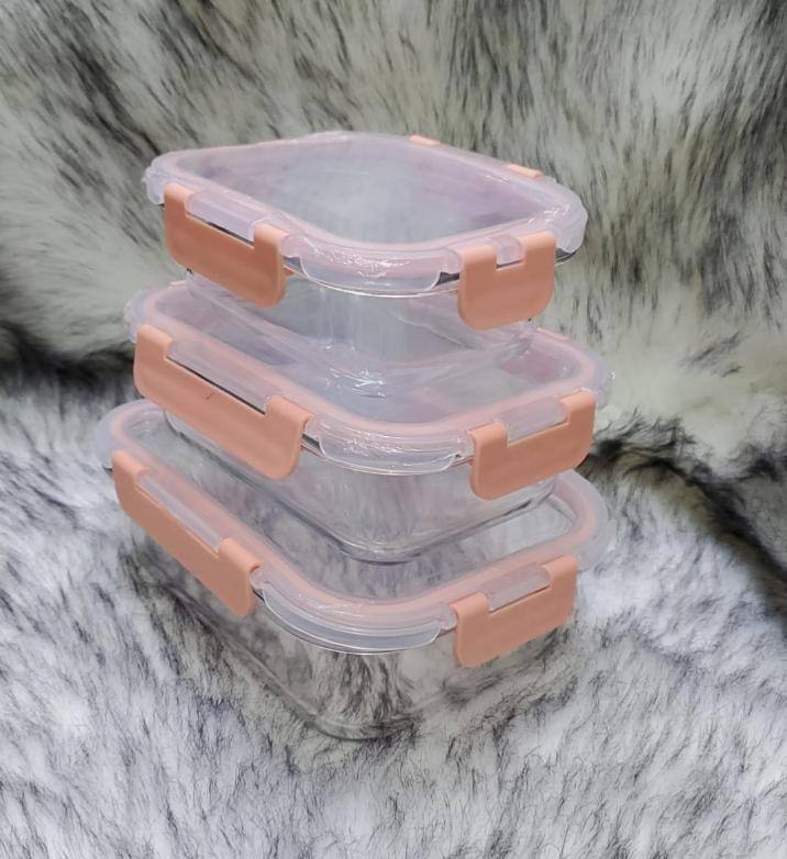 3 in1  snack storage box set transparent top lid
